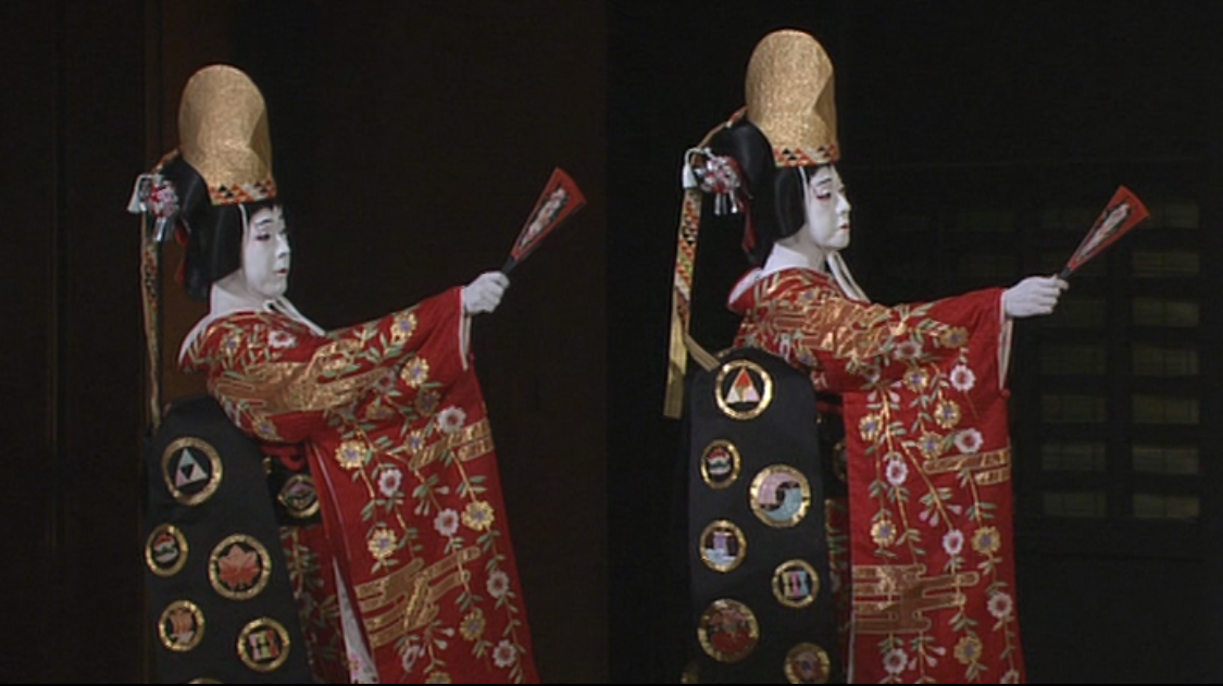 道成寺の鐘を指す二人の花子