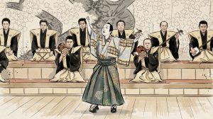高足でタップダンスする酔った次郎冠者