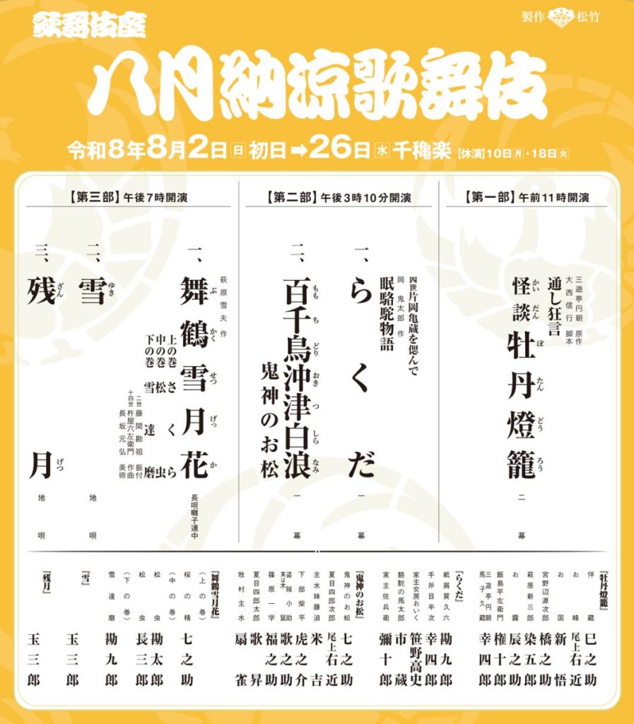 八月納涼歌舞伎 2026