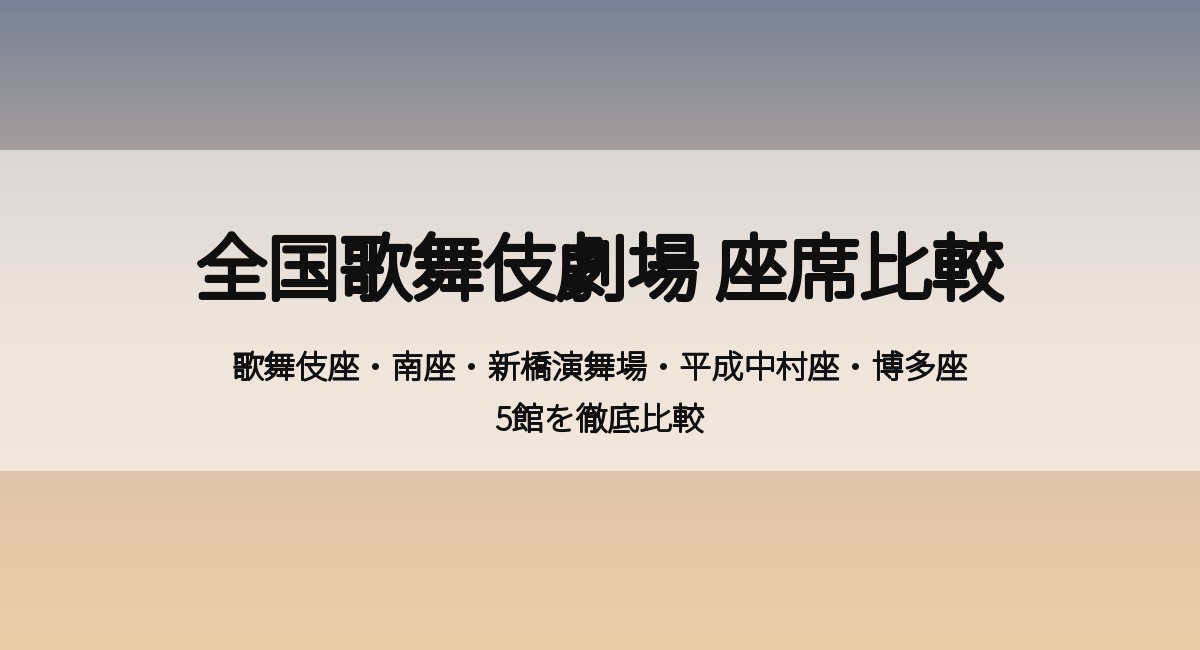 全国歌舞伎劇場 座席比較